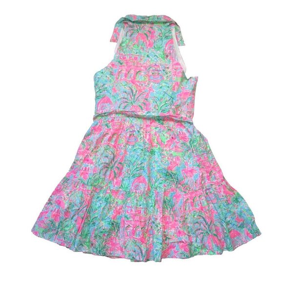 NWT The Lilly Pulitzer Trisha in Bali Blue Spotted on Worth Stretch Shirtdress 8 - Picture 4 of 6